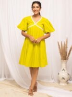 Puffed Yellow Maxi Dress